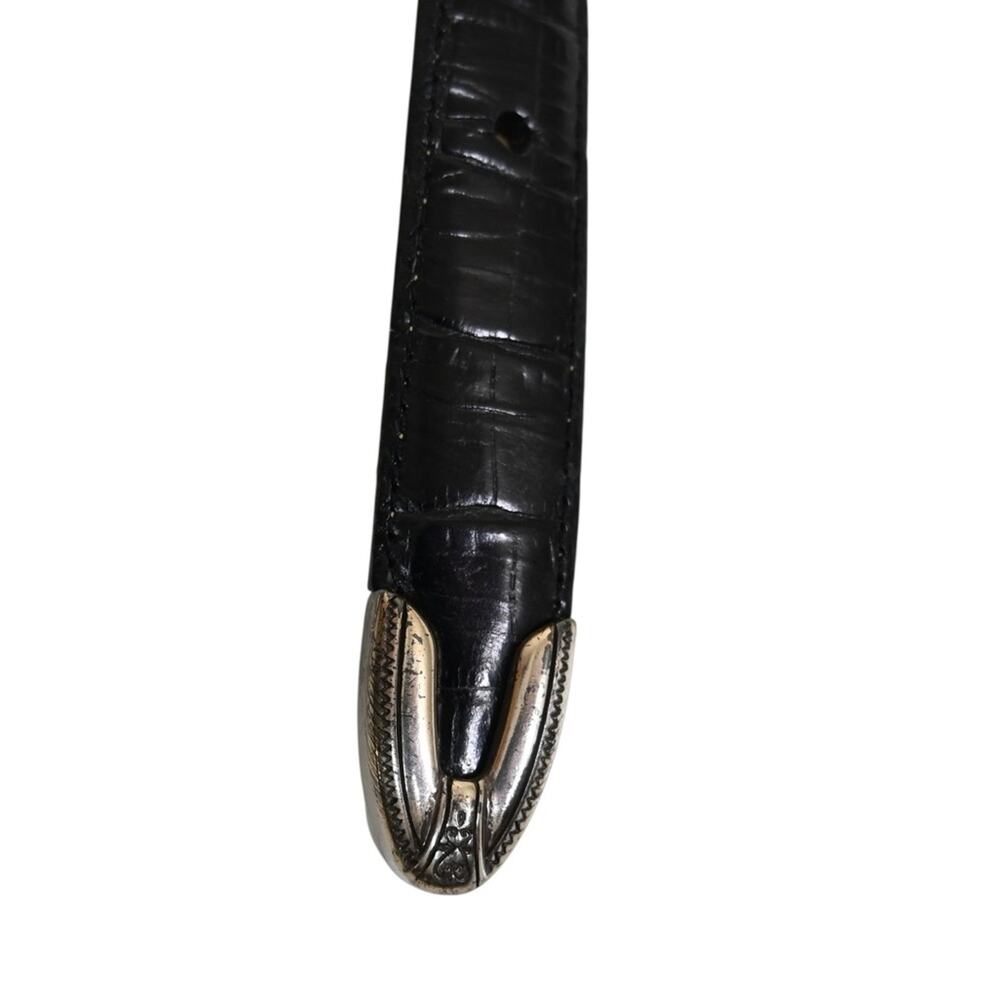 Brighton Women's M 40253 Black Croc Embossed Leather Belt - Picture 4 of 6
